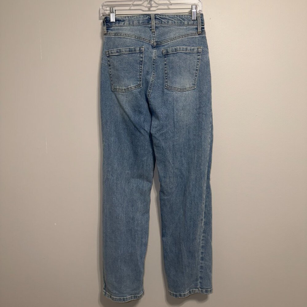 Wild Fable Super High Rise Straight Leg Distressed Jeans Size 2 Trendy Denim - Picture 5 of 7